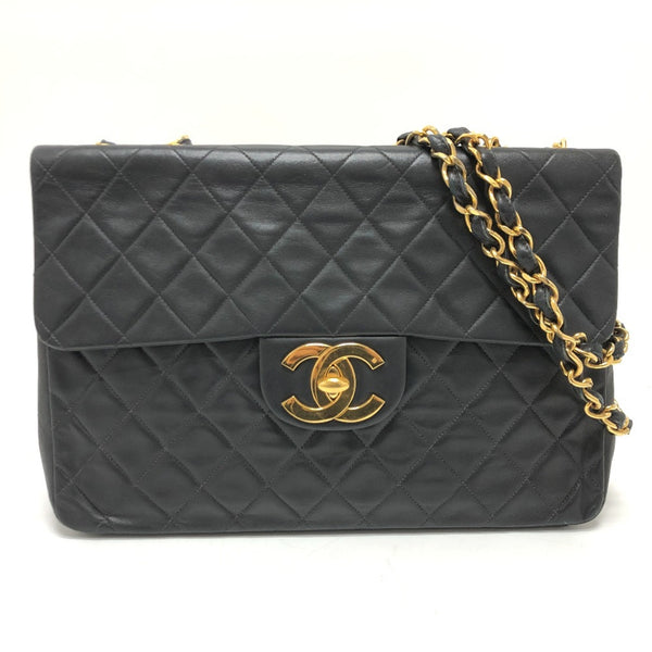 Chanel A01094 Matelasse Double Chain Shoulder Crossbody Shoulder Bag Black GoldHardware