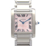 CARTIER Tank Francaise SM 160th Anniversary Model Wristwatch Stainless Steel Ladies Silver Pink W51035Q3