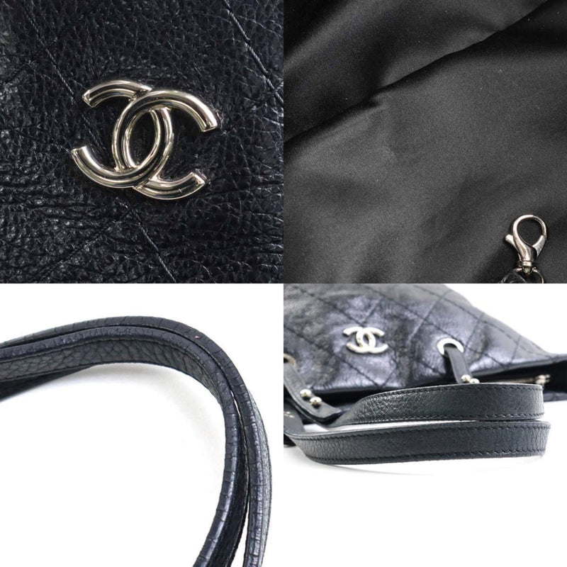 CHANEL Handbag Tote Bag Leather Black Women's 99884f