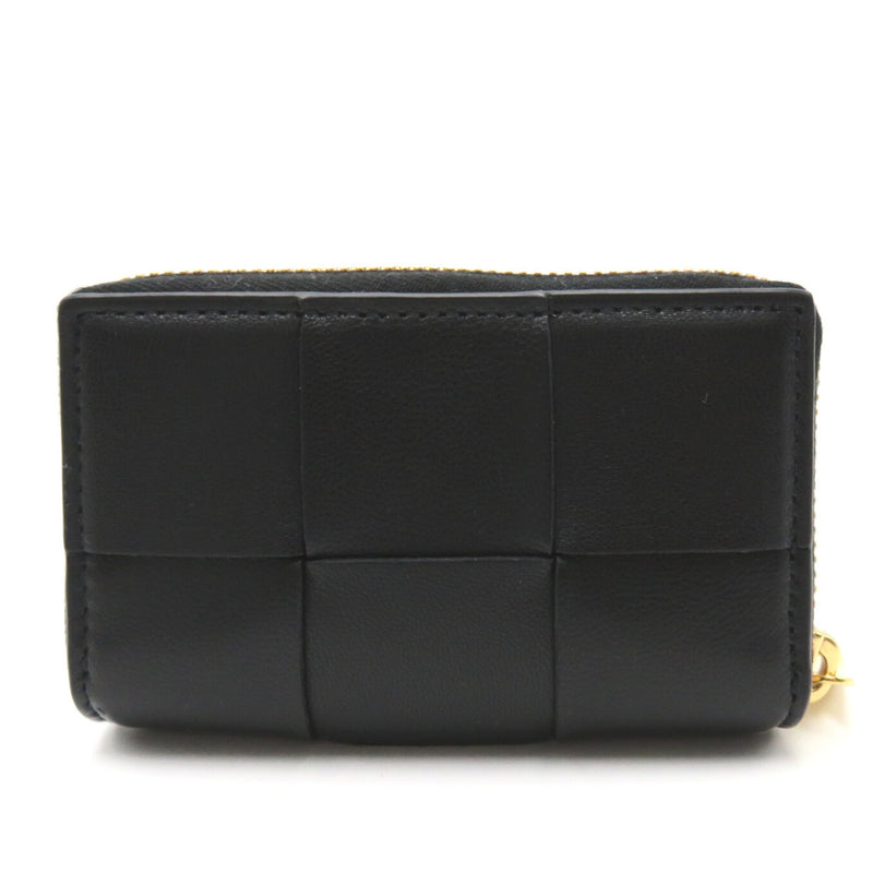 BOTTEGA VENETA Intrecciato Zip Around Card Case Black leather 764739VCQC18425