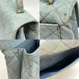 Chanel handbag denim stitching coco mark indigo blue CHANEL