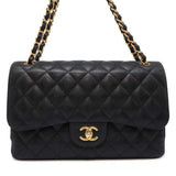 Chanel Chain Shoulder Bag Matelasse 30 Coco Mark Caviar Skin A58600 Dekamato Black