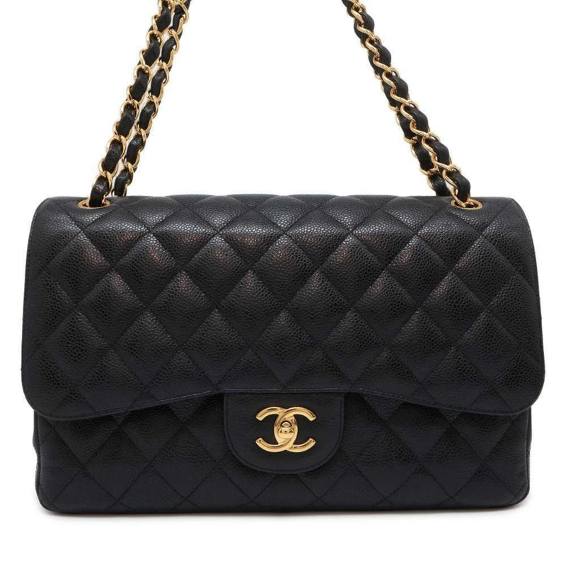 Chanel Chain Shoulder Bag Matelasse 30 Coco Mark Caviar Skin A58600 Dekamato Black