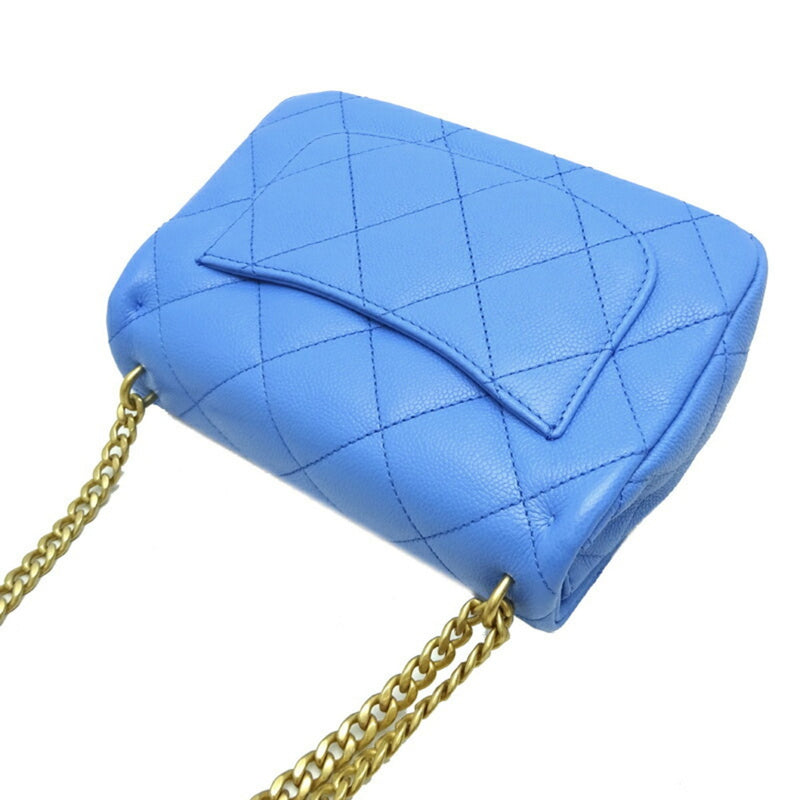 Chanel Matelasse Chain Shoulder Women's Bag A35200 Caviar Skin Blue