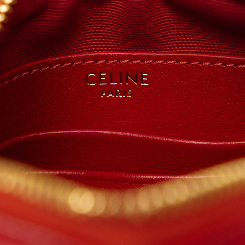 Celine C Small Camera Bag Shoulder Red Leather Women's CELINE