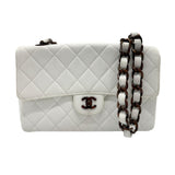 CHANEL Shoulder Bag Matelasse Caviar Skin Leather White Women's z1632