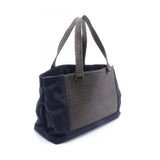 BOTTEGA VENETA Intrecciato Tote Bag Leather Nylon Men's Brown Navy 452662