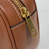 CELINE 2WAY Hand Bag Pochette Bag Crossbody Shoulder Bag Brown Gold