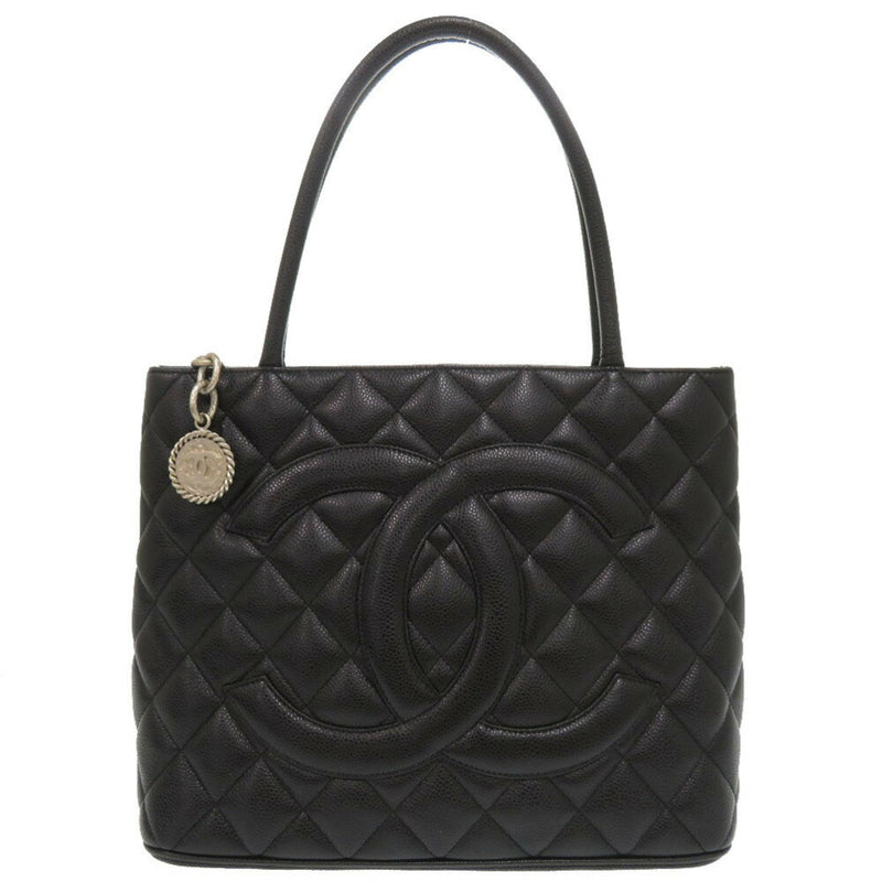 Chanel Reissue Tote Caviar Skin Black 7th Series Bag Coco Mark 0212 CHANEL