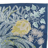 Hermes HERMES Carre Double Face 90 Painters' Garden Light Blue x Gray Scarf Muffler H903908S Reversible Women's