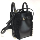 BALENCIAGA 347237 Padlock Nude Shoulder Bag Handbag Mouton Leather Women's Black