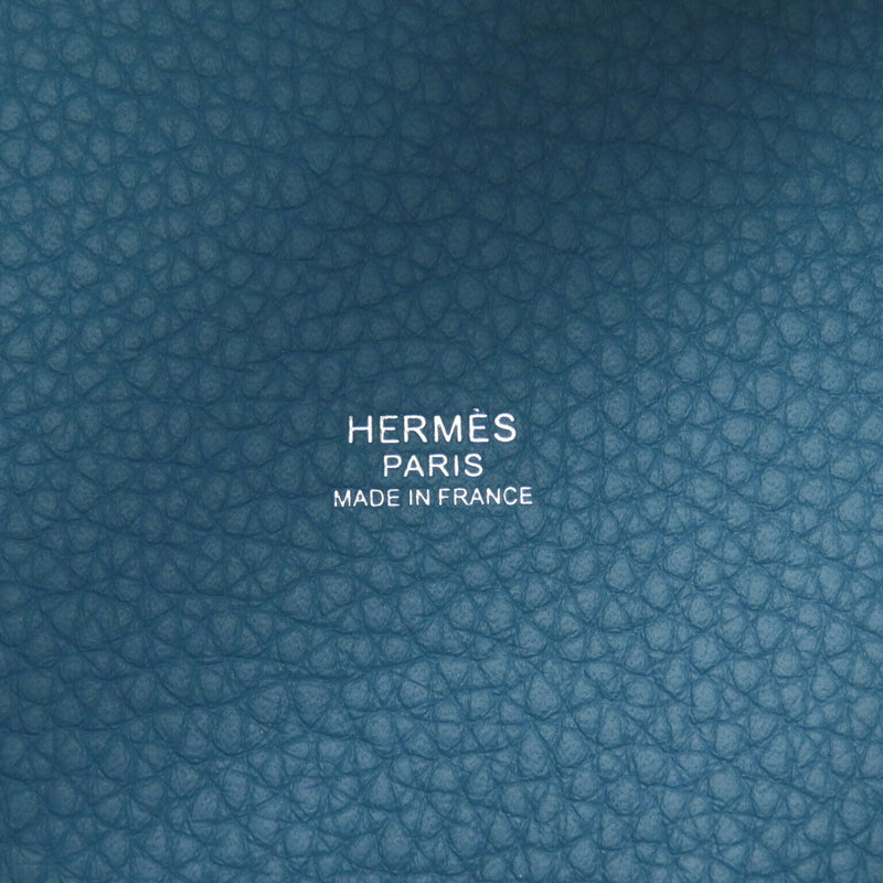 Hermes HERMES Picotin Lock PM Handbag Bag Calf (cowhide) Taurillon Clemence Swift Women's Blue Purple Jean Mauve Pale