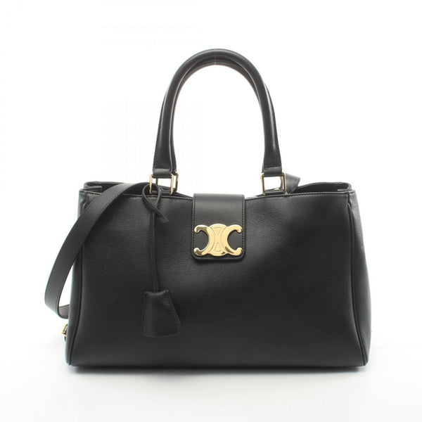 CELINE Medium Apolline Handbag Leather Bag Women's Black