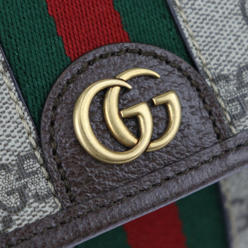 GUCCI Gucci GG Small Belt Bag Ophidia Waist 752597 Supreme Canvas Leather Beige Ebony Web Stripe