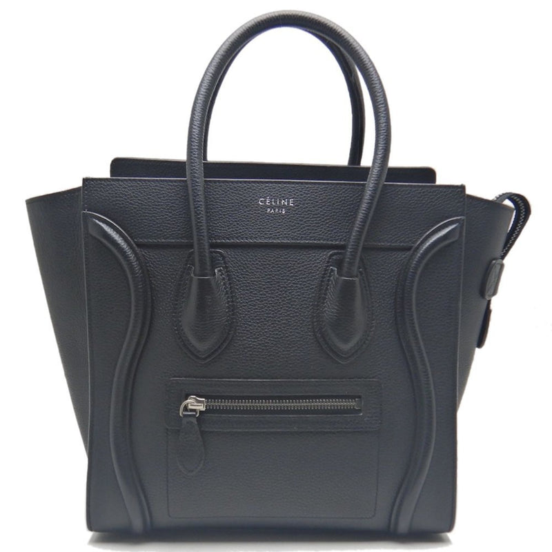 CELINE Luggage Micro Shopper 189793 Handbag Calf Black 252229