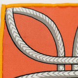 Hermes Carre 90 Double Face Brandenburg Furli Scarf Muffler Apricot H904041S 02 Women's HERMES