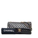 Chanel Coco Mark Chain Shoulder Bag Black Gold Lambskin Women's CHANEL