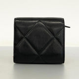 Chanel Tri-fold Wallet Matelasse Lambskin Black Women's