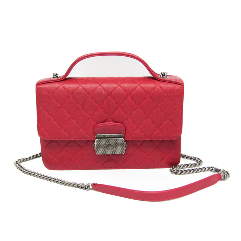 Chanel Matelasse Women's Leather Shoulder Bag Red Color