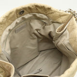 CHANEL Wild Stitch Coco Mark Chain Tote Bag Shoulder Nubuck Beige