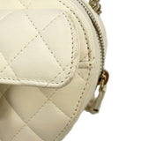 Chanel Chain Shoulder Bag Matelasse Coco Mark Heart Lambskin AP2784 CHANEL Pochette White