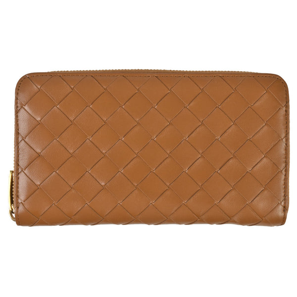 BOTTEGA VENETA Intrecciato Zip Around Wallet Round Calfskin 742332 Brown IT8JQXSA1LNW