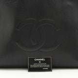 CHANEL Coco Mark Ball Chain Tote Bag Large Shoulder Caviar Skin Leather Black