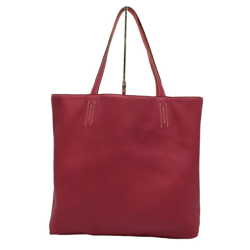 HERMES Hermes Double Sens 45 Tote Bag Taurillon Clemence Leather Bougainvillea Tosca Red Pink