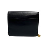 CELINE Vintage Star Ball Logo Metal Fittings Calf Leather Genuine Chain Mini Shoulder Bag Navy