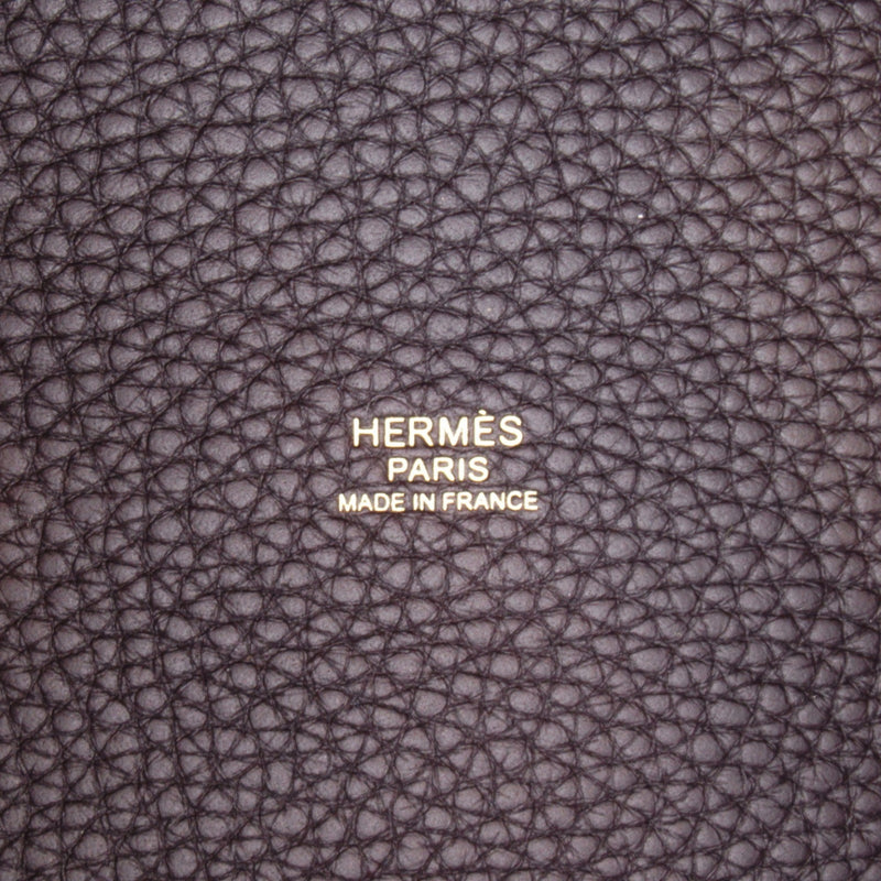 Hermes HERMES Picotin Lock PM Purnoir Handbag Bag Leather Taurillon Clemence Women's Black