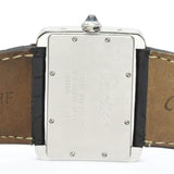 Polished CARTIER Tank Divan Steel Leather Quartz Mens Watch W6300655 BF558790