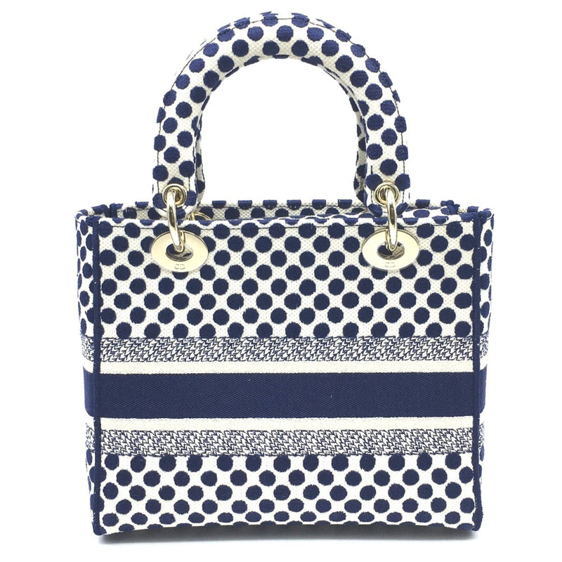 Christian CHRISTIAN DIOR Lady CHRISTIAN DIOR Delight Bag 2WAY medium bag Hand Bag Blue Based x White