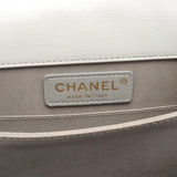 CHANEL Boy Chanel Matelasse Shoulder Bag Leather Women's White