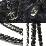 CHANEL Chain Handbag Paris Vizance No. 14 Coco Mark Shoulder Matelasse Nylon Black Tote shoulder bag coco logo black