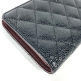 Chanel Long wallet Two fold Long Wallet Black SilverHardware