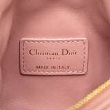 Christian Dior Dior Cannage Pouch Pink Leather Women's