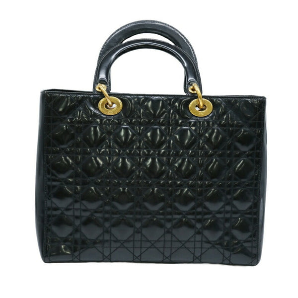 Christian Dior Lady Cannage handbag in patent leather, black