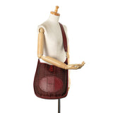 Hermes Evelyn GM Shoulder Bag Wine Red Toile H Women's HERMES