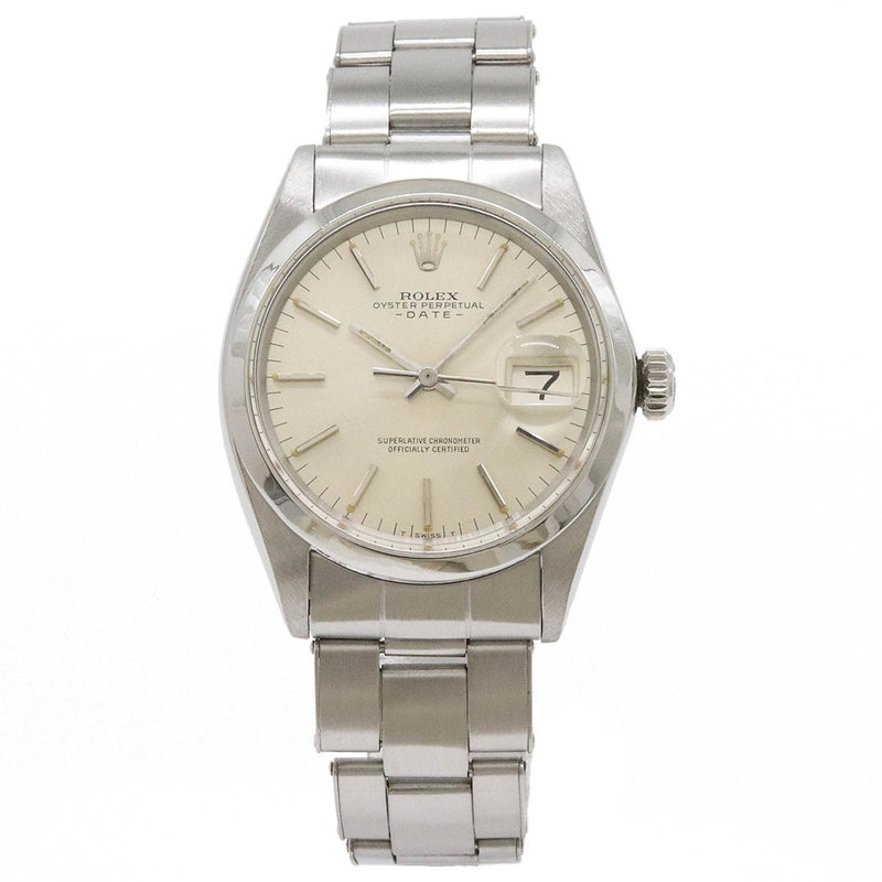 ROLEX Rolex Oyster Perpetual Date Silver Dial SS Men's AT Automatic Watch No. 19 1500