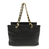 CHANEL Matelasse Chain Tote Bag, Caviar Skin (Grained Calfskin), Women's, Black