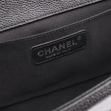 CHANEL Boy Chanel Matelasse Shoulder Bag, Caviar Skin, Women's, Black, A67086