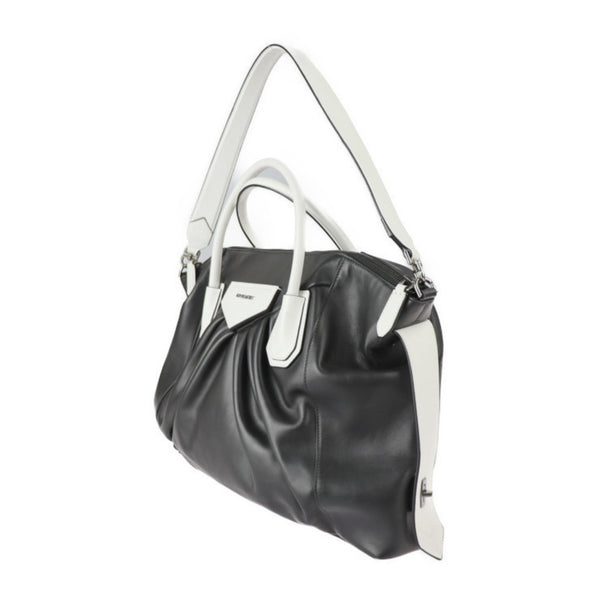 GIVENCHY Givenchy Antigona soft medium handbag leather black white silver metal fittings 2WAY shoulder bag tote