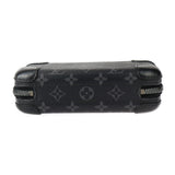 LOUIS VUITTON Louis Vuitton Horizon Clutch Shoulder Bag M45579 Monogram Eclipse Leather Black Grey Round Pochette Multi-Case