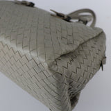 BOTTEGA VENETA Bottega Veneta Prusse Intrecciato Handbag 283363 Leather Light Gray Series Mini Boston Bag