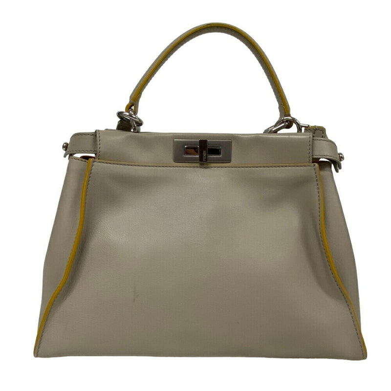 FENDI 8BN290 Peekaboo Handbag Grey Women's Z0007142