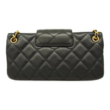 Chanel Shoulder Bag Matelasse W Chain Lambskin Black Gold Hardware Women's