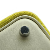 Hermes Picotan Lock Cargo PM U engraved with sticker on the bottom studs Women's handbag Swift Jaune Citron x Nata (Palladium)