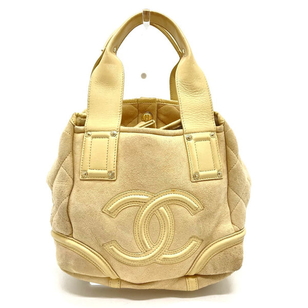 Chanel CC Mark Bag Hand Bag Beige x GoldHardware