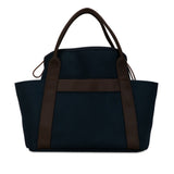 Hermes Sac de Pansage Groom Tote Bag Shoulder Navy Brown Canvas Women's HERMES