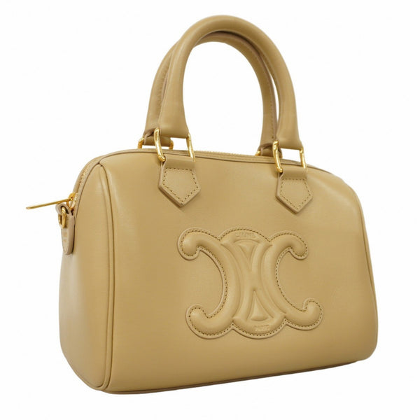 Celine handbag Triomphe leather beige champagne ladies